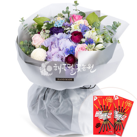 꽃다발+빼빼로2개 v71